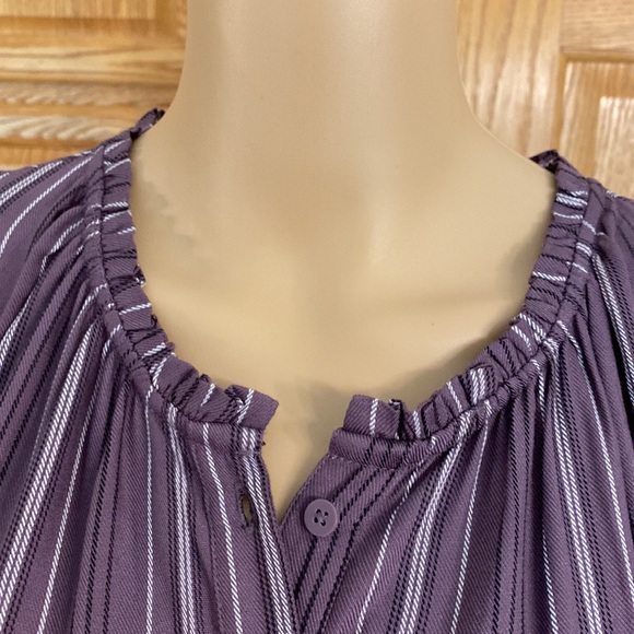 Isabel Maternity- plum striped, long sleeve maxi dress with side pockets - Picture 7 of 13